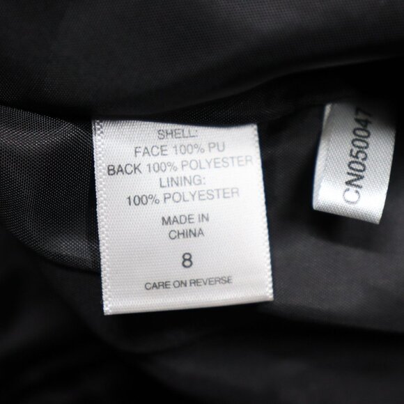 New York & Company Faux Leather Skirt Womens Size 8 Black Knee Length Lined - Picture 12 of 13